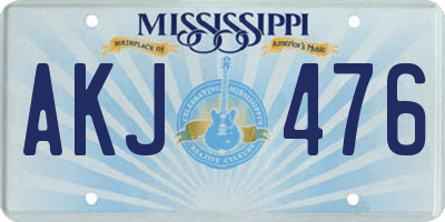 MS license plate AKJ476