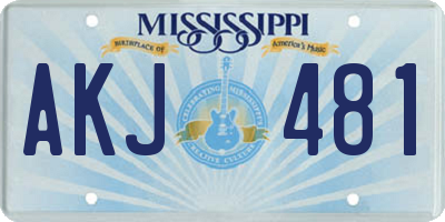 MS license plate AKJ481