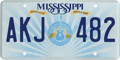 MS license plate AKJ482