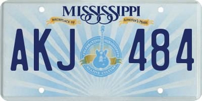 MS license plate AKJ484