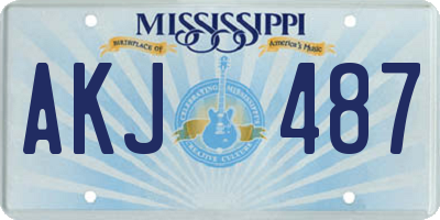 MS license plate AKJ487