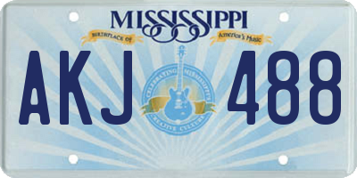 MS license plate AKJ488