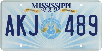 MS license plate AKJ489