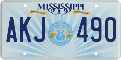 MS license plate AKJ490