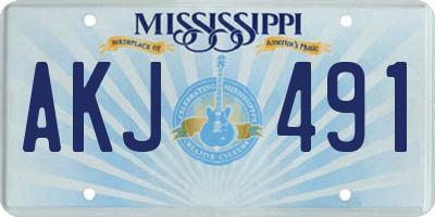 MS license plate AKJ491