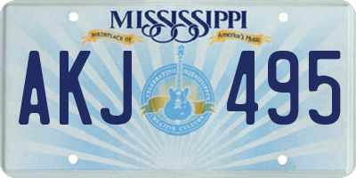 MS license plate AKJ495