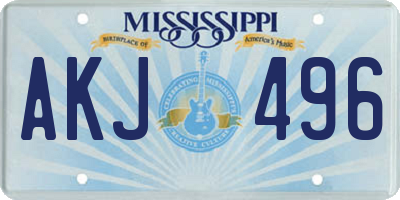 MS license plate AKJ496