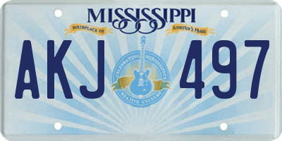 MS license plate AKJ497