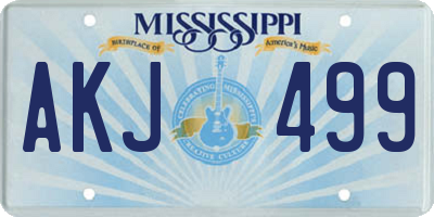 MS license plate AKJ499