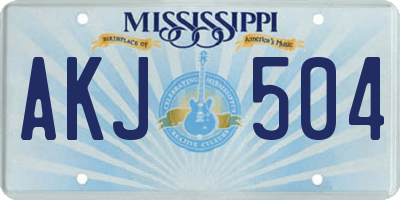 MS license plate AKJ504