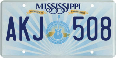 MS license plate AKJ508