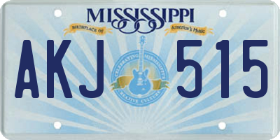 MS license plate AKJ515
