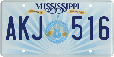 MS license plate AKJ516