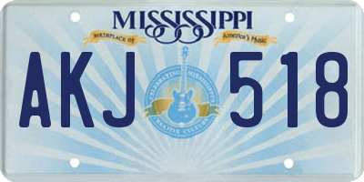 MS license plate AKJ518