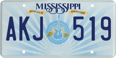 MS license plate AKJ519