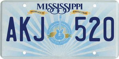 MS license plate AKJ520