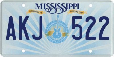 MS license plate AKJ522