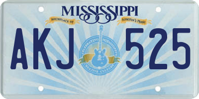 MS license plate AKJ525