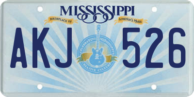 MS license plate AKJ526