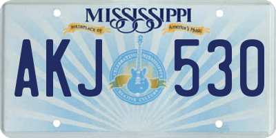 MS license plate AKJ530
