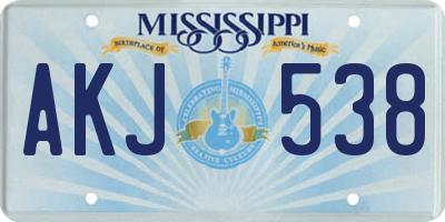 MS license plate AKJ538