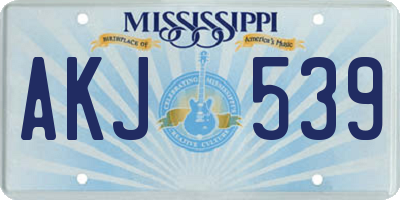 MS license plate AKJ539
