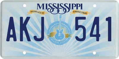 MS license plate AKJ541