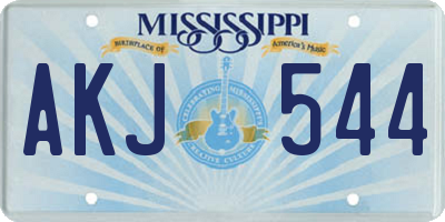 MS license plate AKJ544