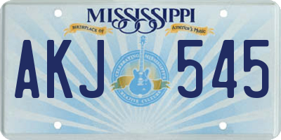 MS license plate AKJ545