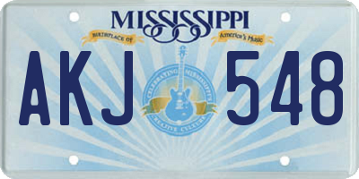 MS license plate AKJ548