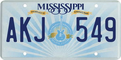 MS license plate AKJ549