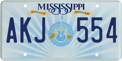 MS license plate AKJ554