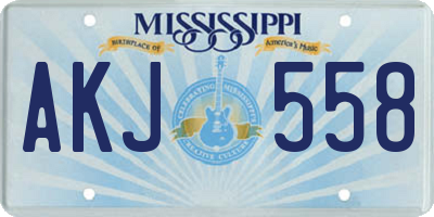 MS license plate AKJ558