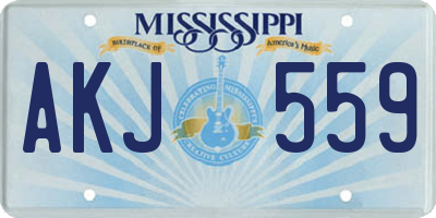 MS license plate AKJ559
