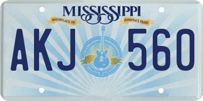 MS license plate AKJ560