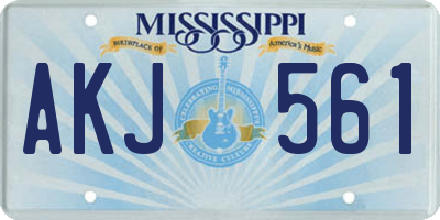 MS license plate AKJ561