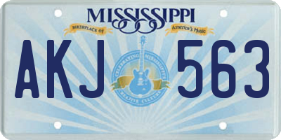 MS license plate AKJ563