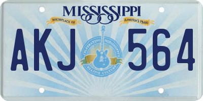 MS license plate AKJ564