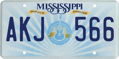 MS license plate AKJ566