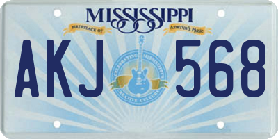 MS license plate AKJ568
