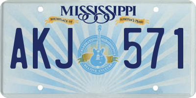 MS license plate AKJ571