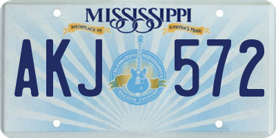 MS license plate AKJ572