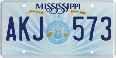 MS license plate AKJ573