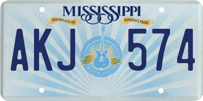 MS license plate AKJ574