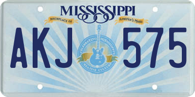 MS license plate AKJ575