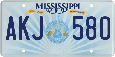 MS license plate AKJ580