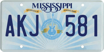 MS license plate AKJ581