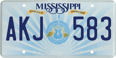 MS license plate AKJ583