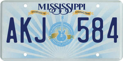 MS license plate AKJ584