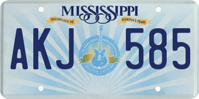 MS license plate AKJ585